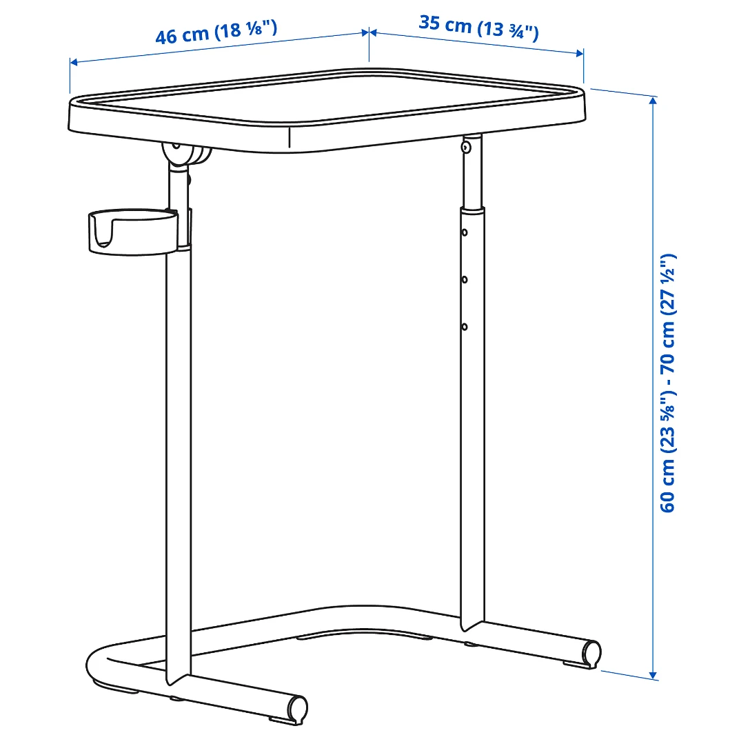 Ikea Adjustable Side Table with Cup Holder - photo 4