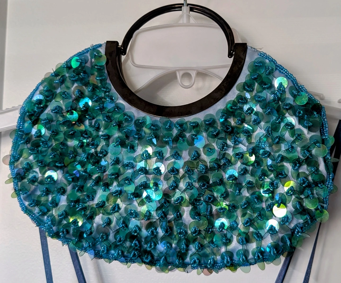 Le Château Teal Ruched Dress with clutch bag - photo 5