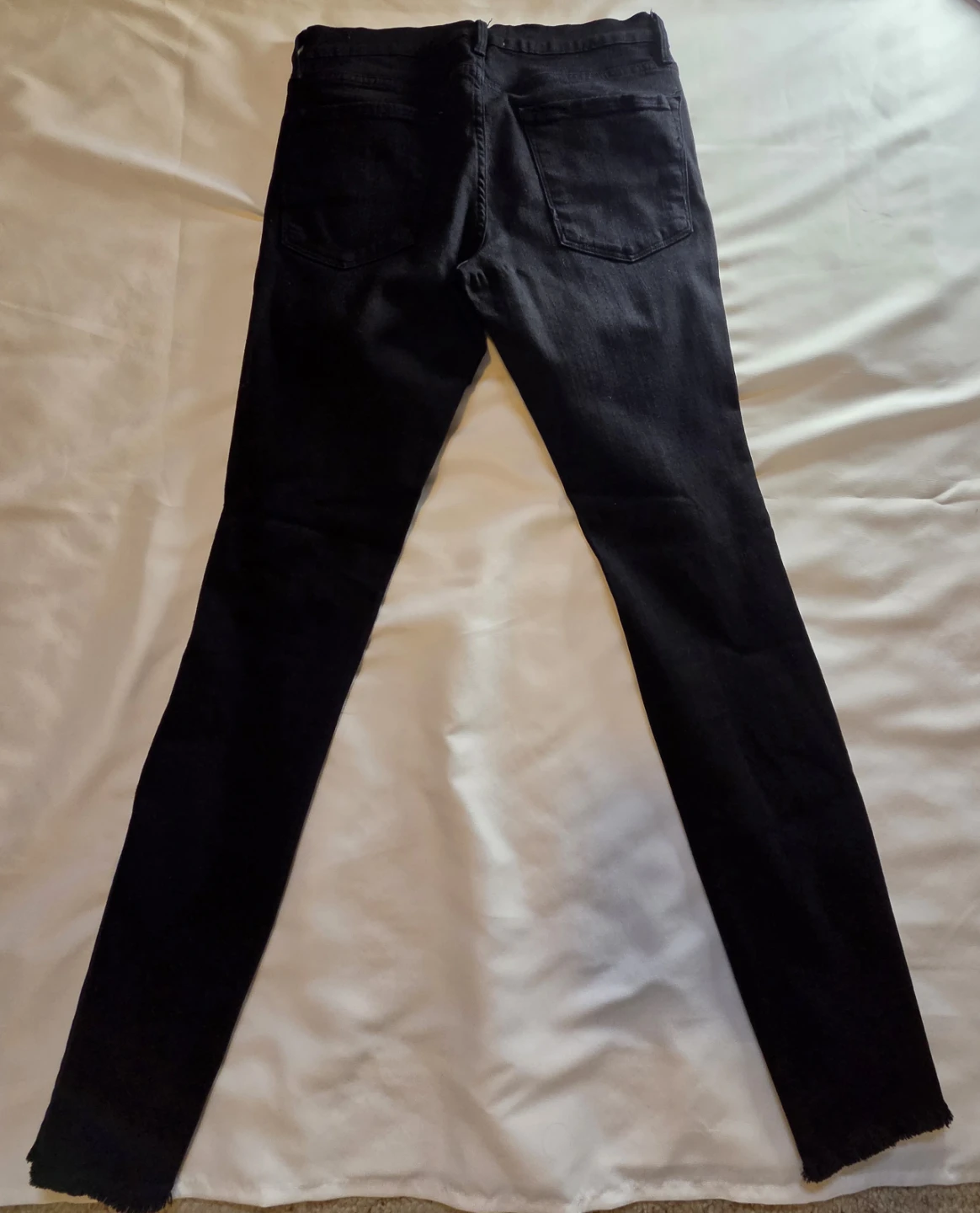 FRAME Le Skinny Jeans Black Distressed Size 29 - photo 2