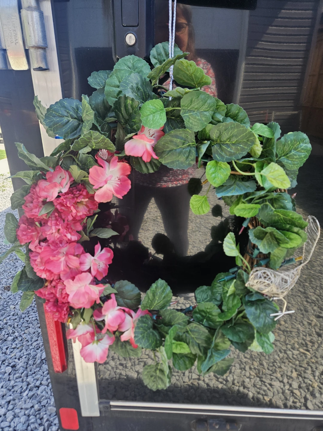 Artificial Flower Wreath with Bird Accent