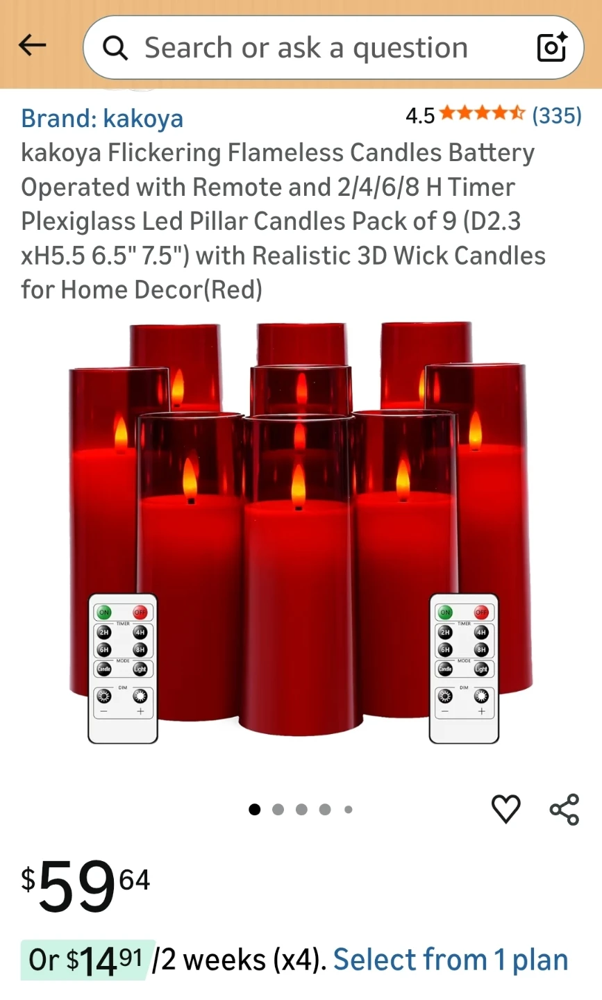 Flameless LED Pillar Candles (Set of 9) - Red