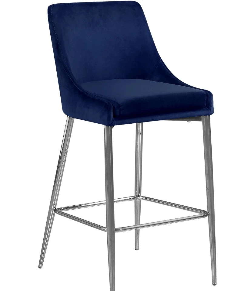 Navy Velvet Bar Stools (Set of 2) - photo 5
