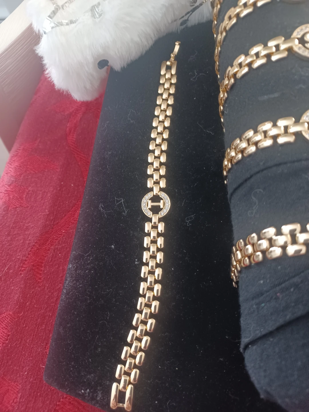 Gold Tone Chain Bracelets with Letters