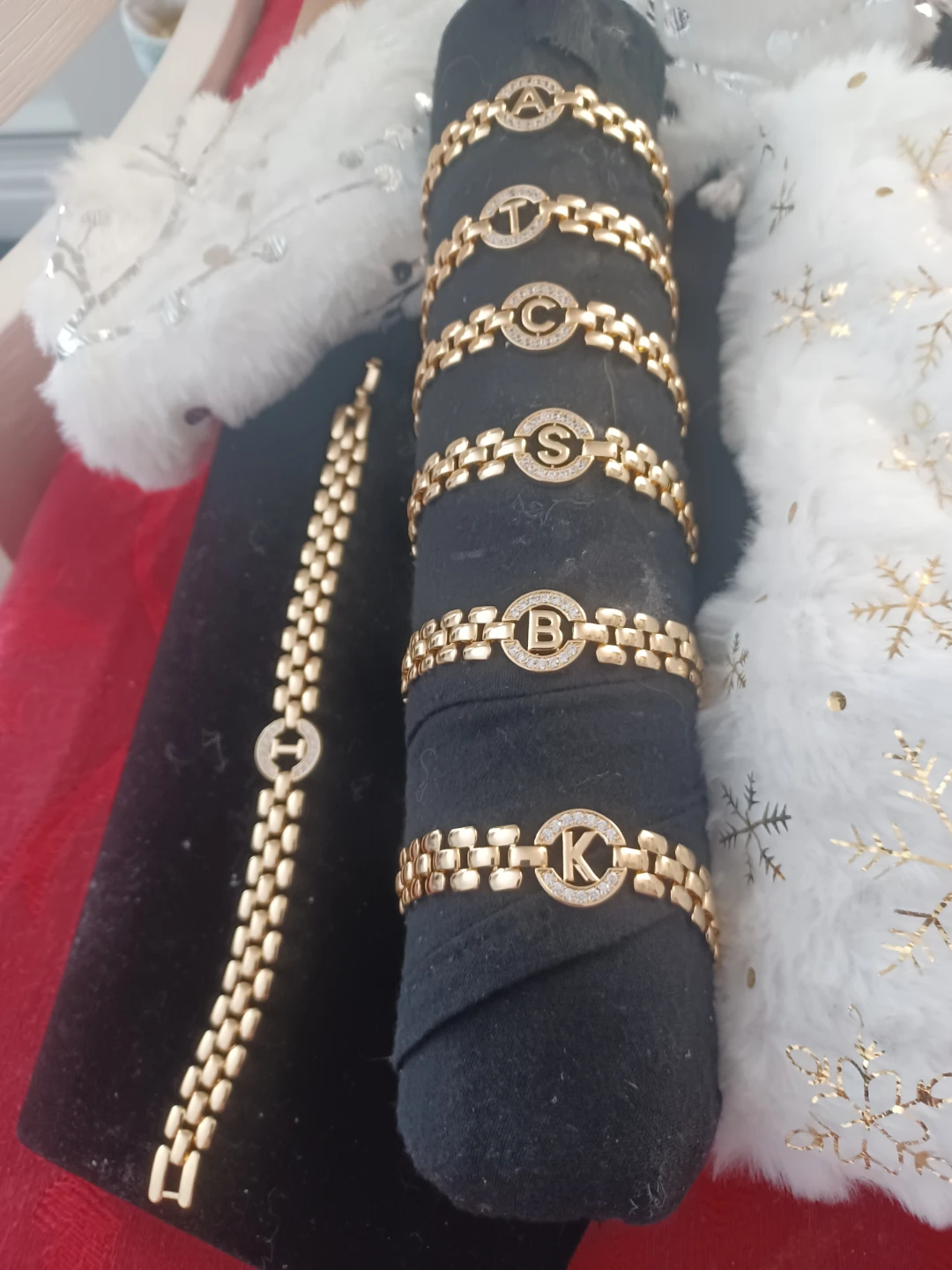 Gold Tone Chain Bracelets with Letters - photo 3