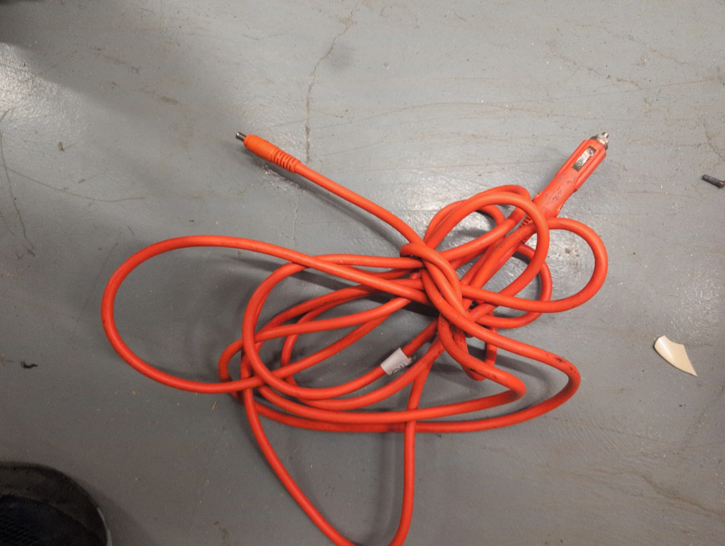 Orange 12V Car Power Adapter Cord