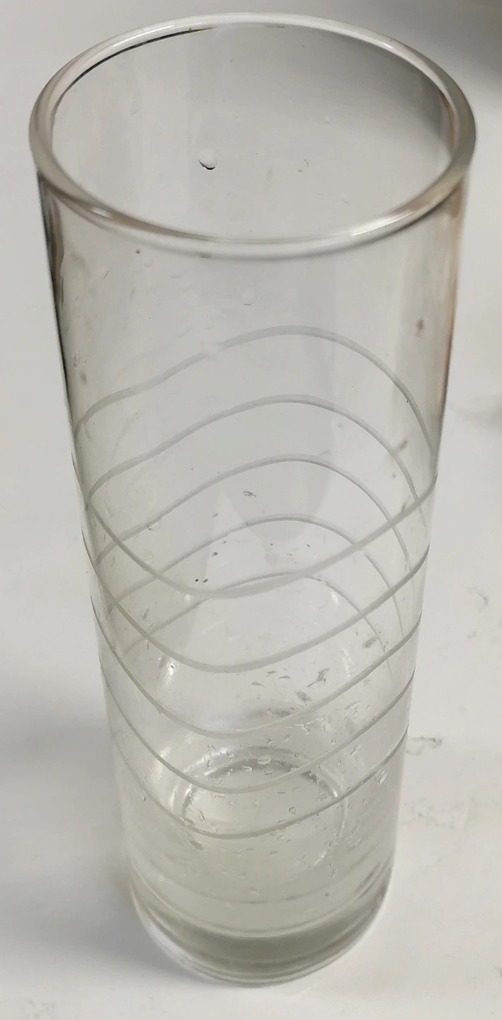 Clear Glass Tumbler with Swirl Design