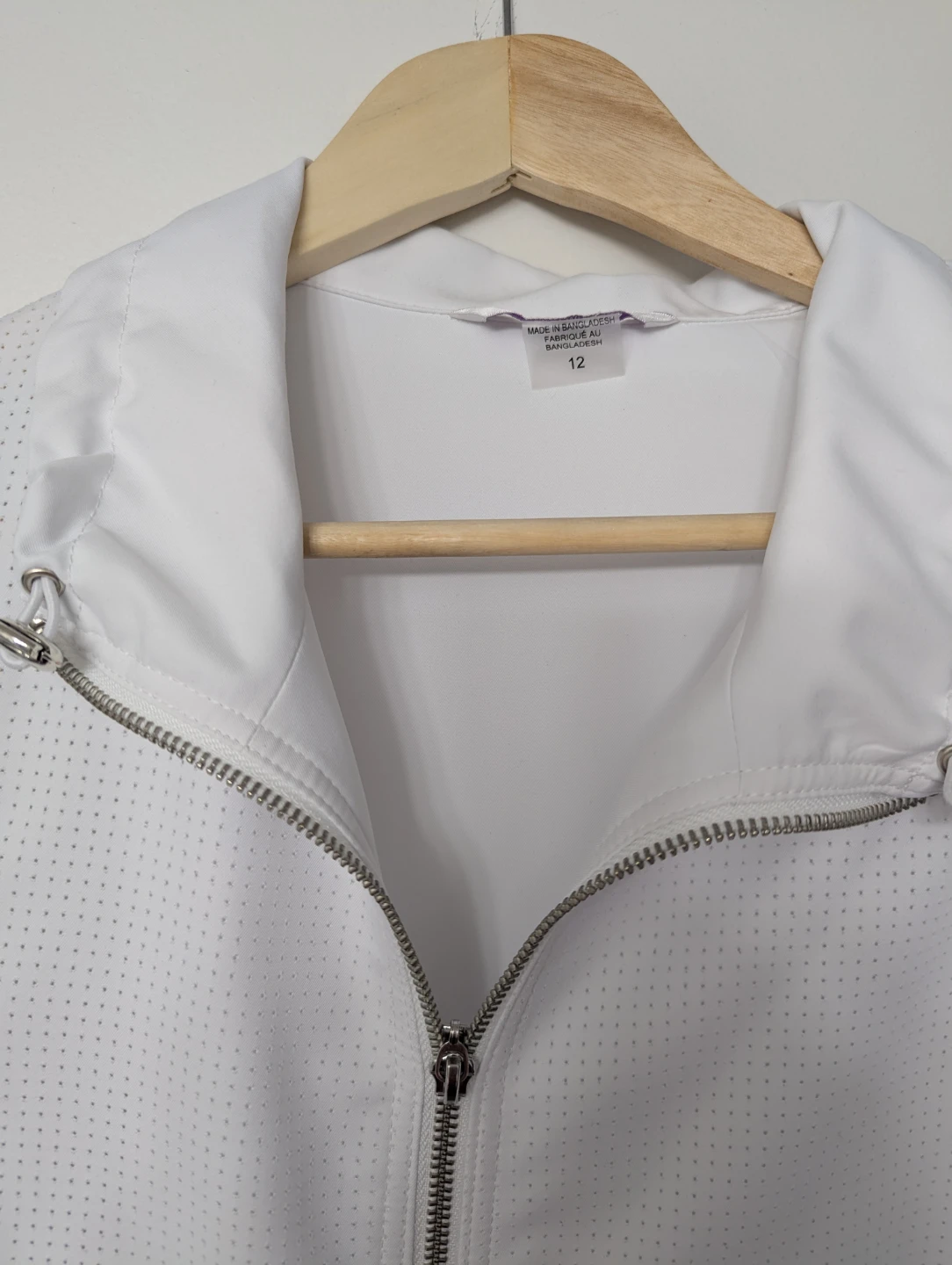 White Perforated Zip-Up Jacket - photo 2