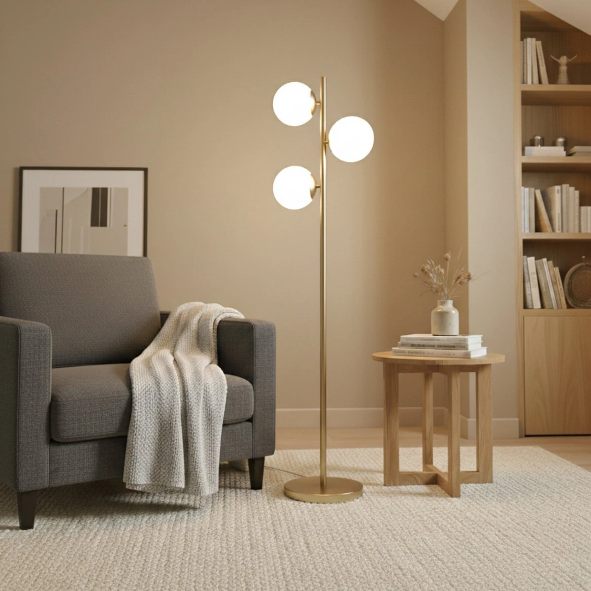 Mercer41 Zhelyu 70" Modern Gold Floor Lamp