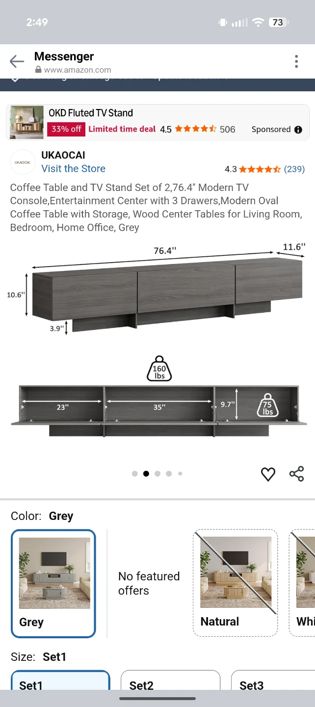 Coffee table & tv stand - photo 3