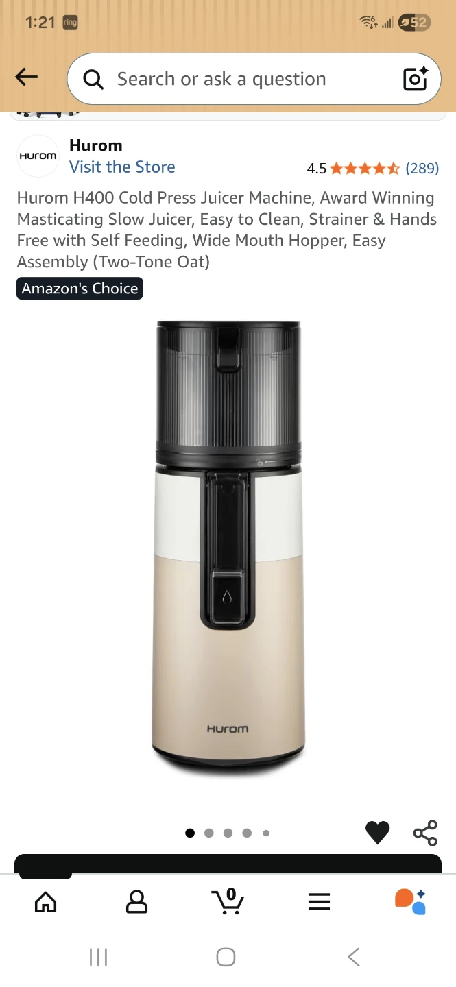 Hurom H400 Easy Clean Slow Juicer - Warm White & Sand Beige