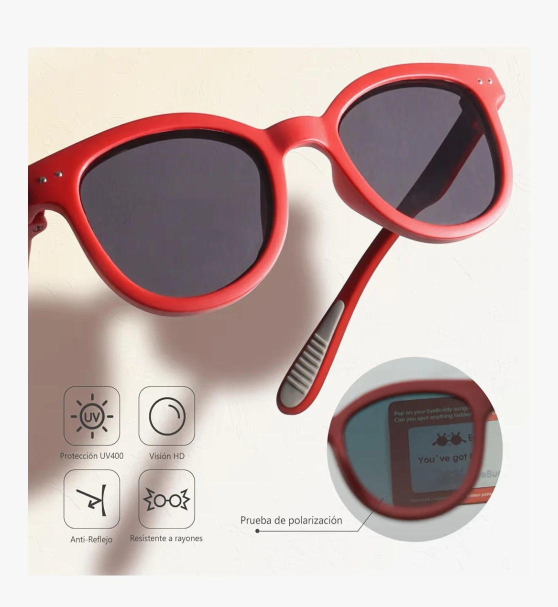 EyeBuddy Kids Sunglasses Red Blue UV Protection 2-8 Years Old - photo 2