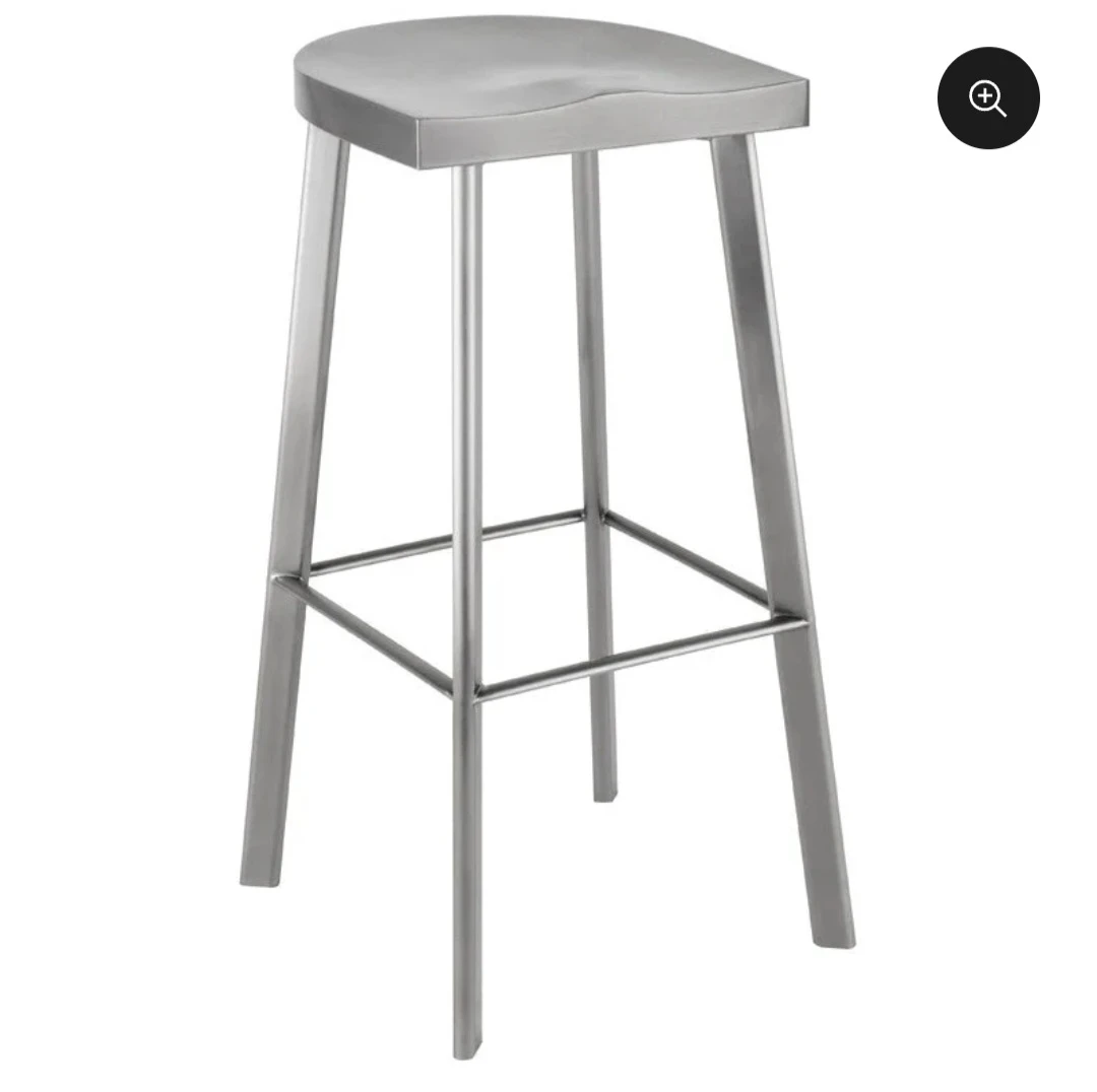 Icon Black Stainless Steel Chrome Bar Stool