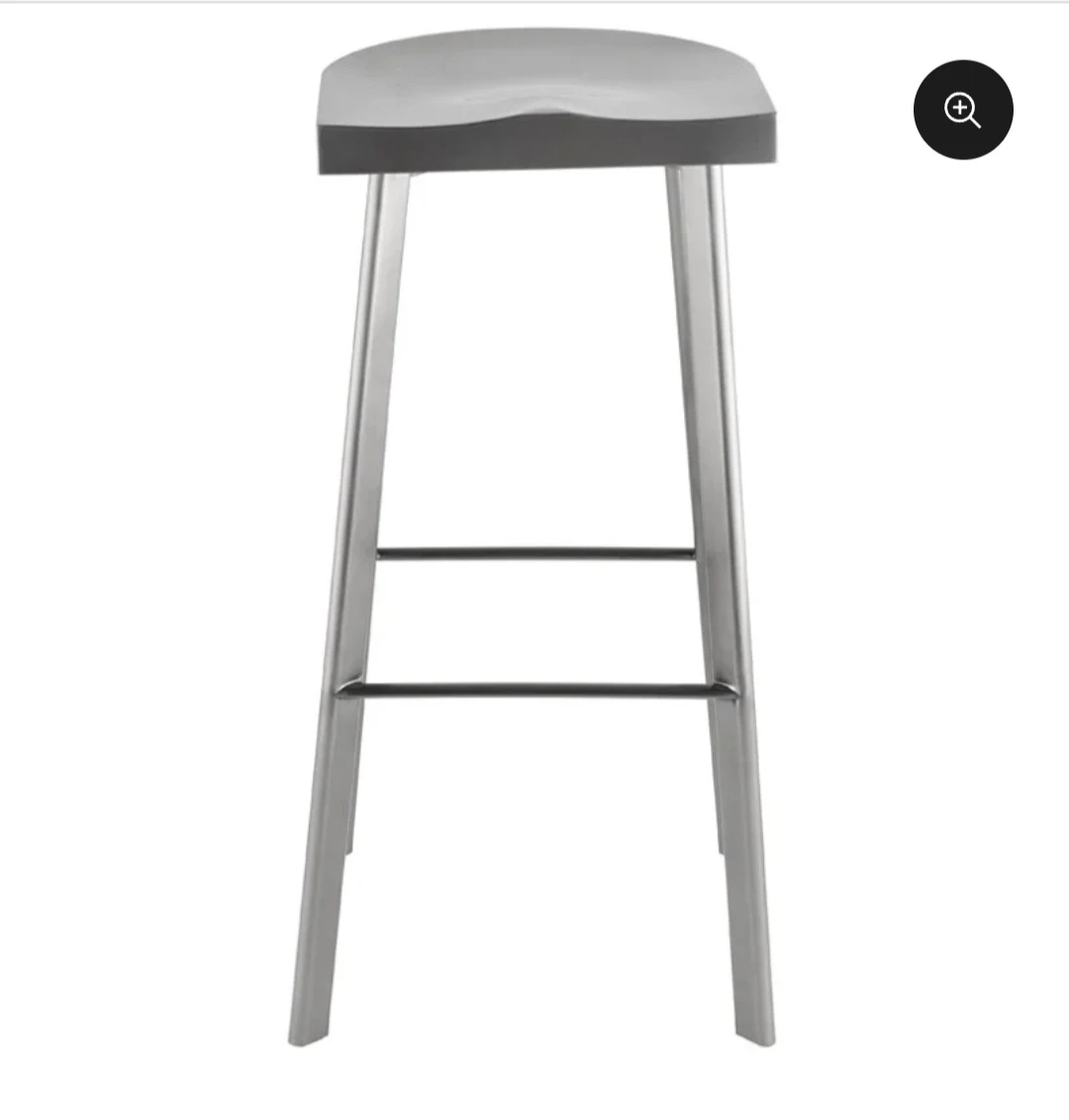 Icon Black Stainless Steel Chrome Bar Stool - photo 3