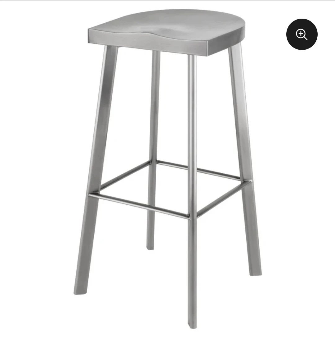 Icon Black Stainless Steel Chrome Bar Stool - photo 5