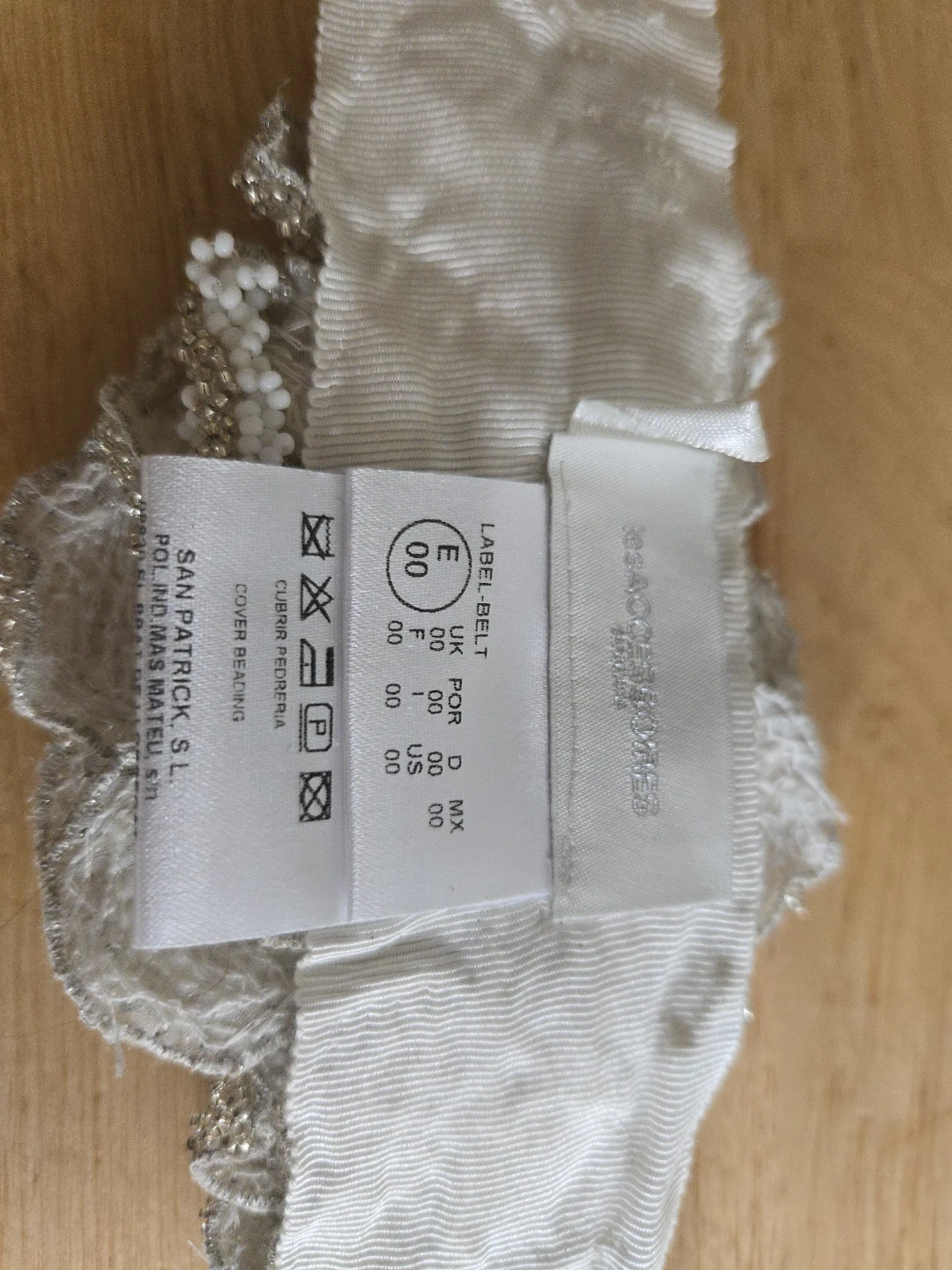Ivory Beaded Flower Bridal Belt - photo 3