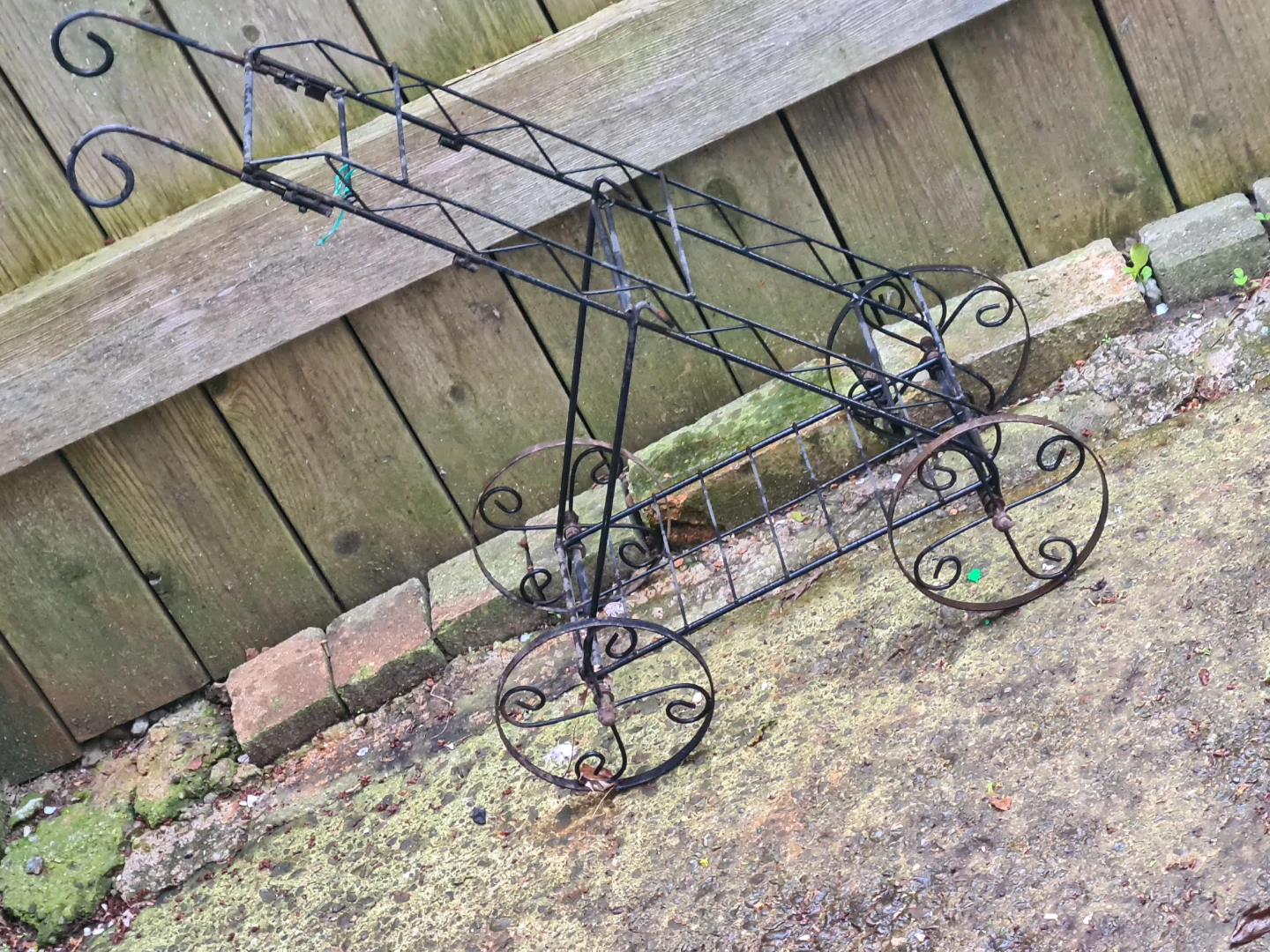 Vintage Metal Plant Stand Cart