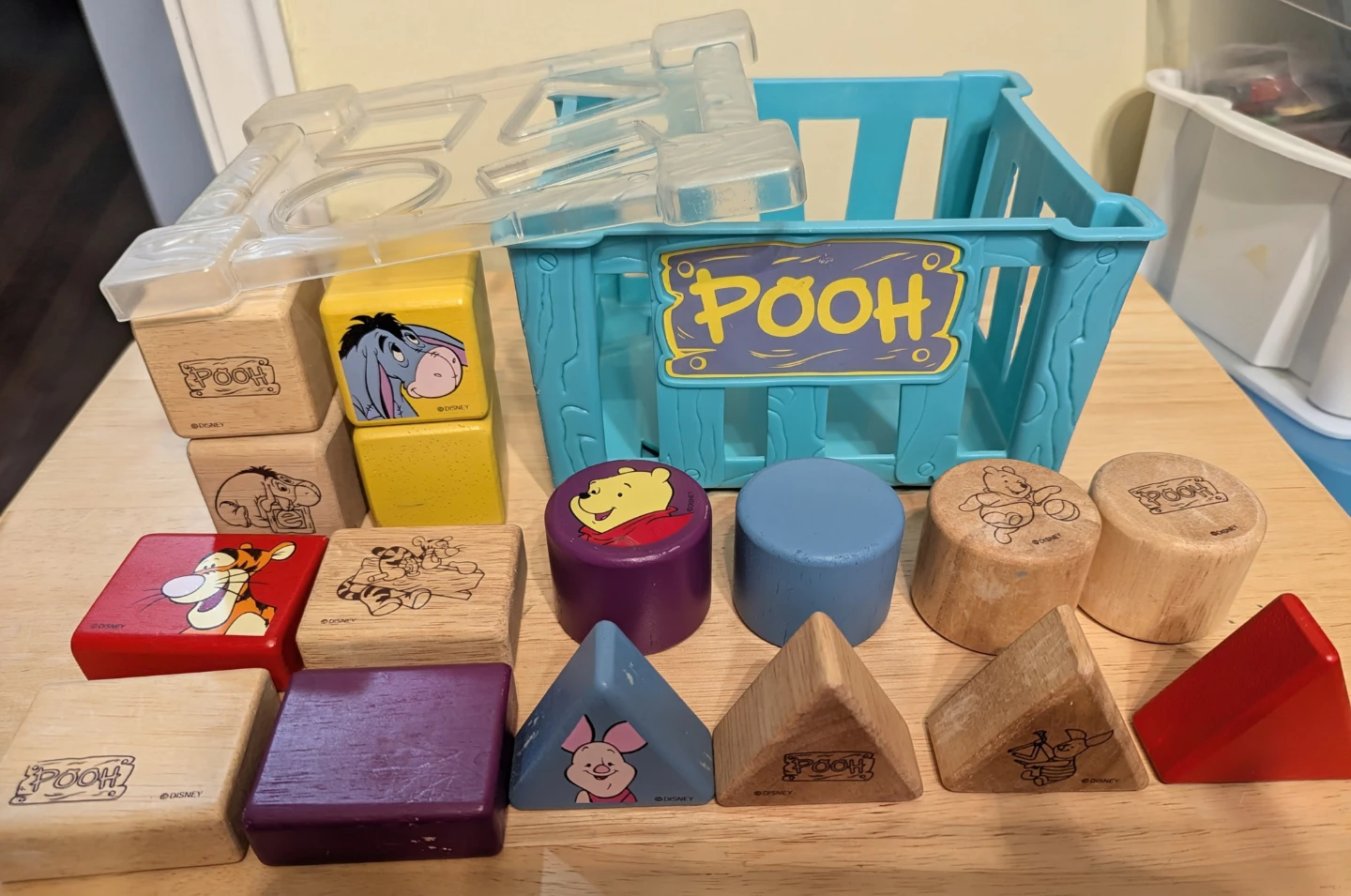 Vintage Disney Winnie the Pooh Shape Sorter Toy Set - photo 2