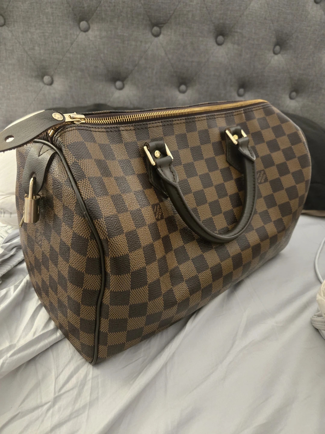 Louis Vuitton Speedy Damier Ebene Monogram Canvas Handbag - photo 5