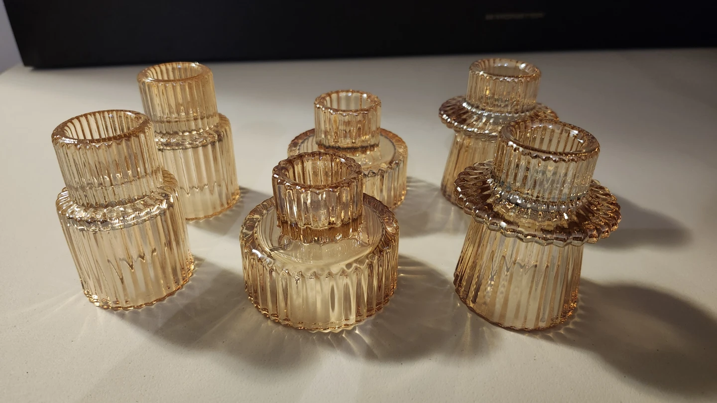 Amber Glass Candle Holders - Set of 6 - photo 5