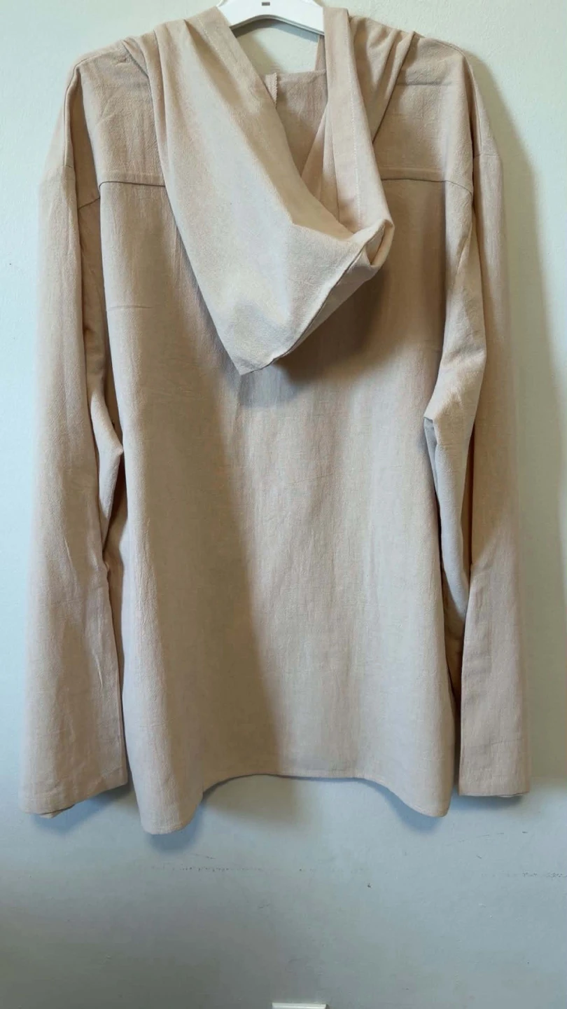 NANAMEI Cream Lace-Up Hoodie Pullover – New with Tag (XL) - photo 3