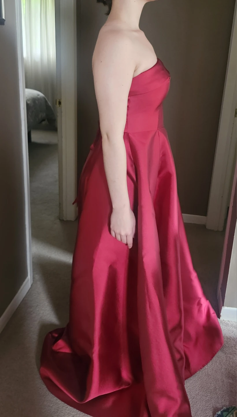 Red Strapless Ball Gown - photo 2