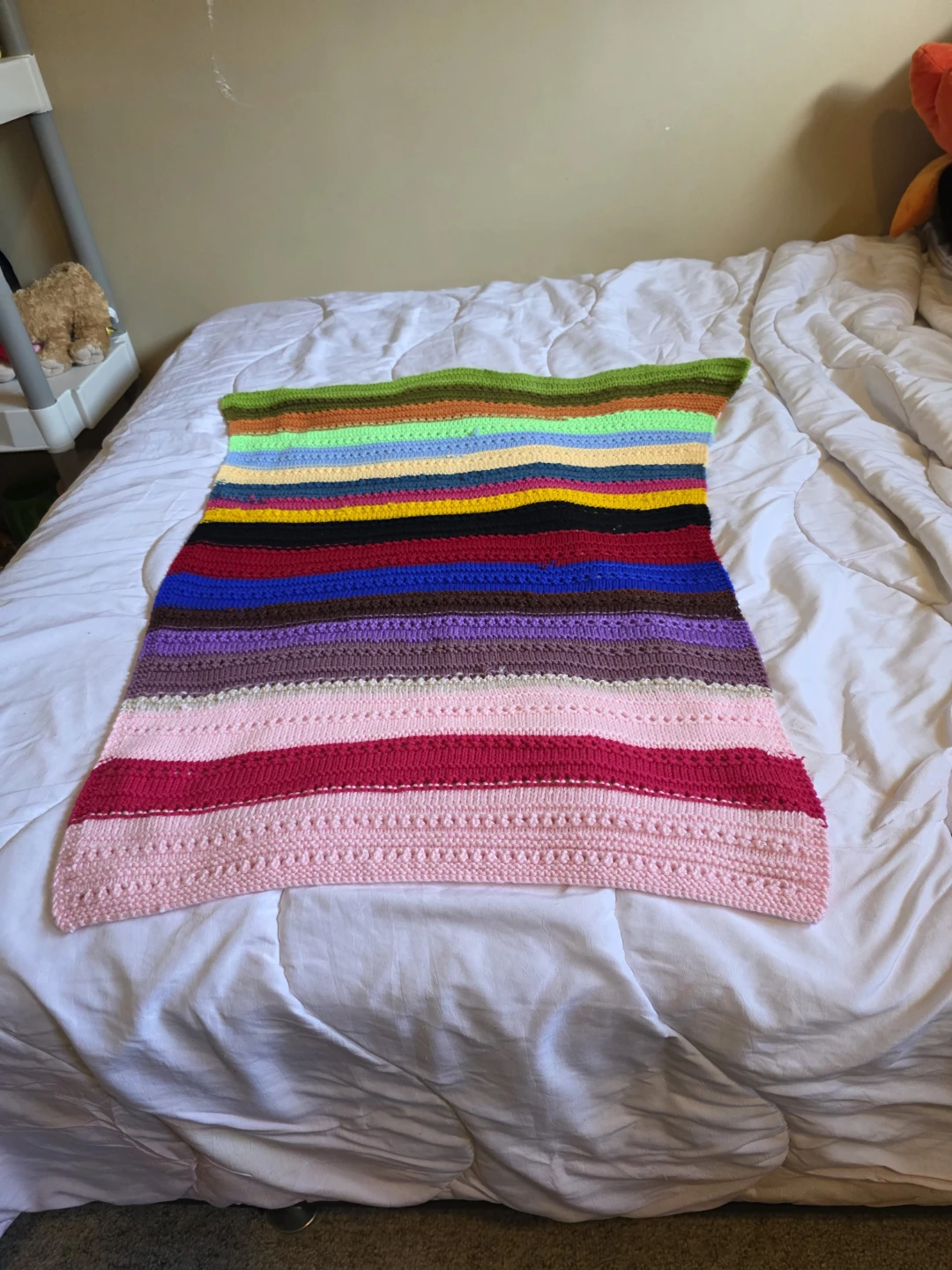 Handmade Striped Knitted Blanket - photo 2