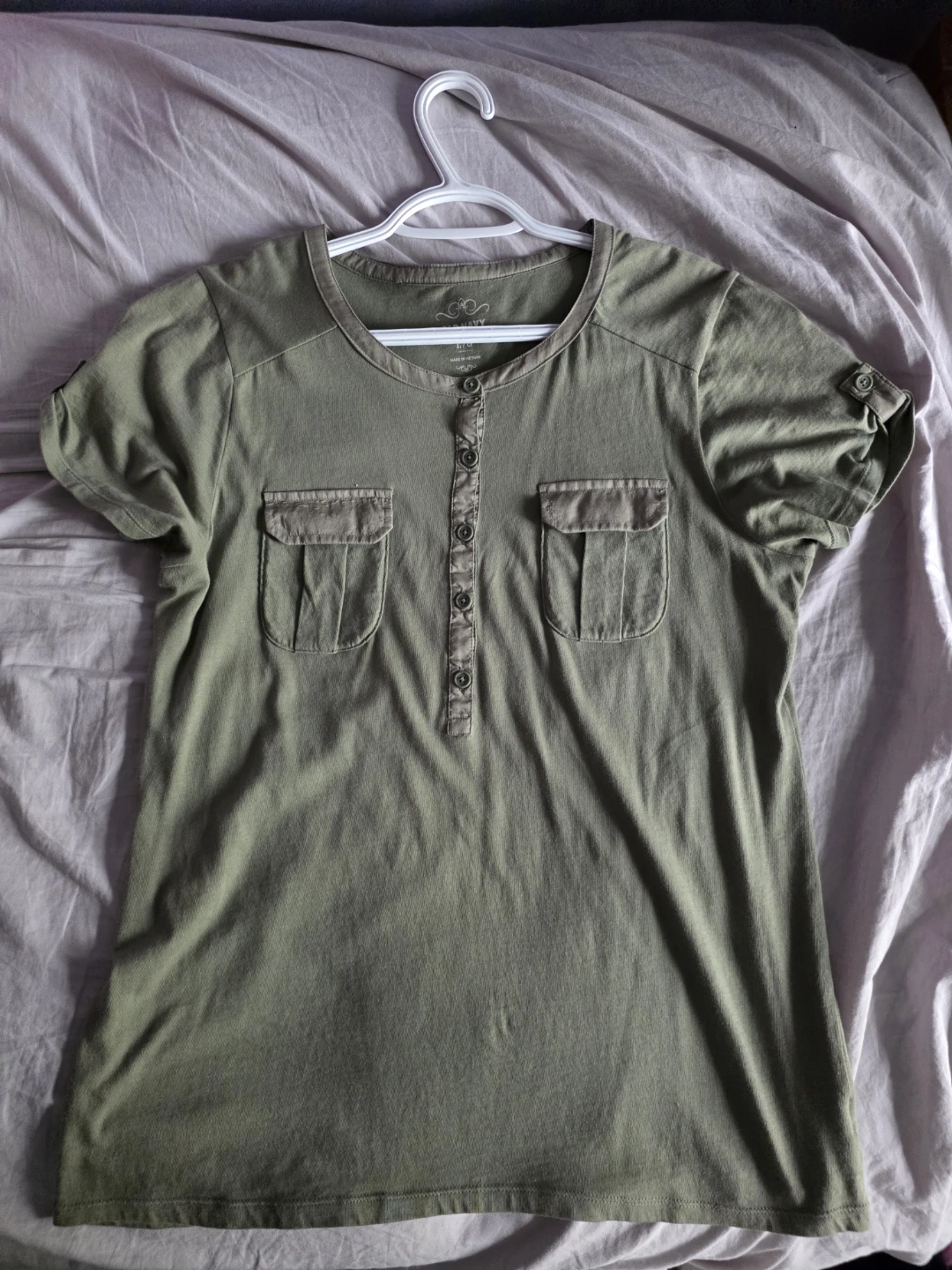 Old Navy Green Henley Shirt - Size L