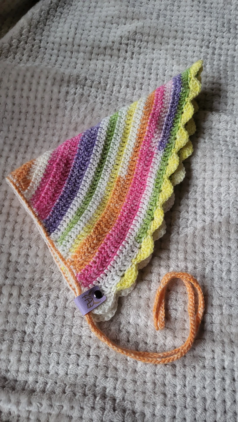 HANDMADE Crochet bandana - passion fruit - photo 2