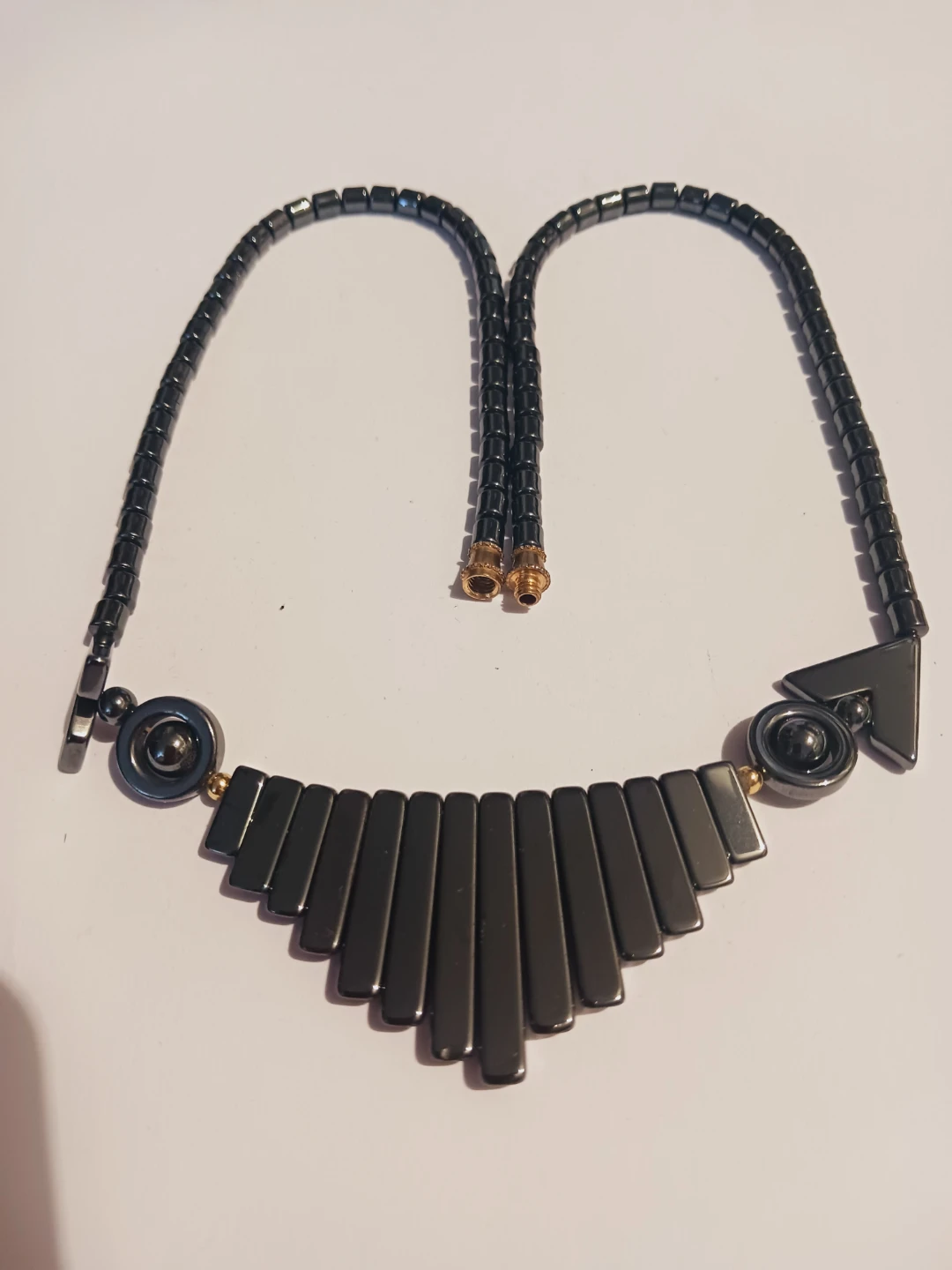 New !! Beautiful Hematite Stone Statement Necklace - photo 3