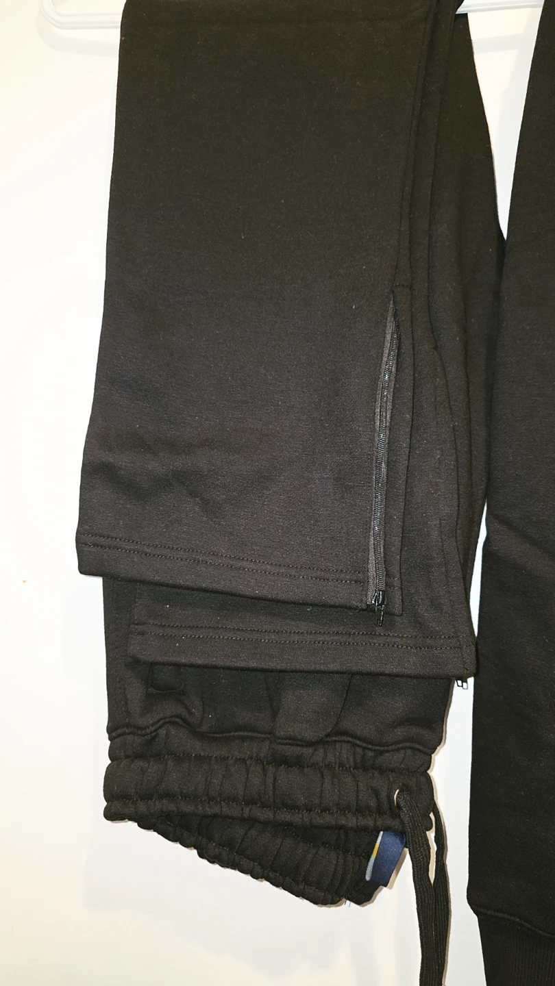 Black Zip-Up Hoodie and Sweatpants track suit  Set - photo 3