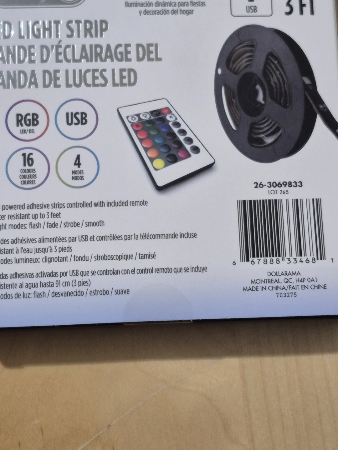 BNIB)2 LED Light Strip - 3 FT with Remote - photo 2