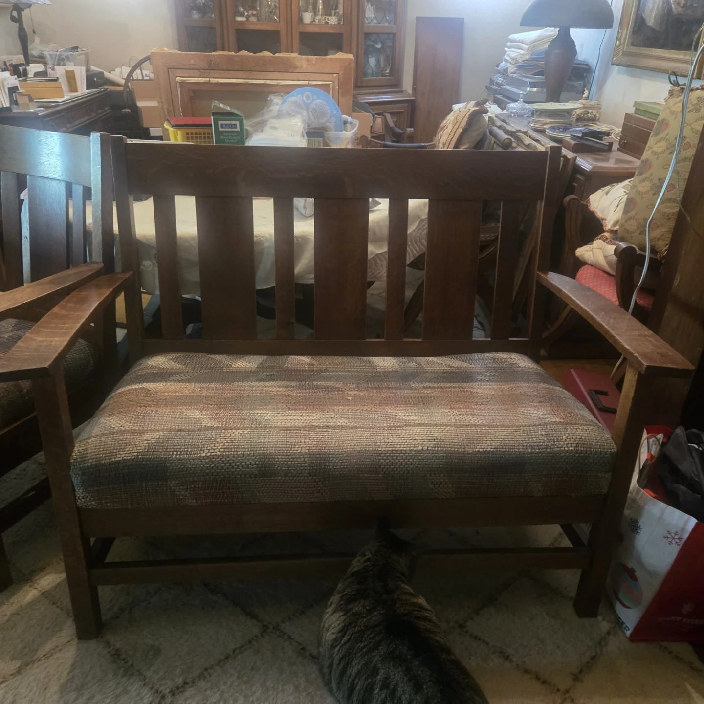 Mission Oak Loveseat and Chair