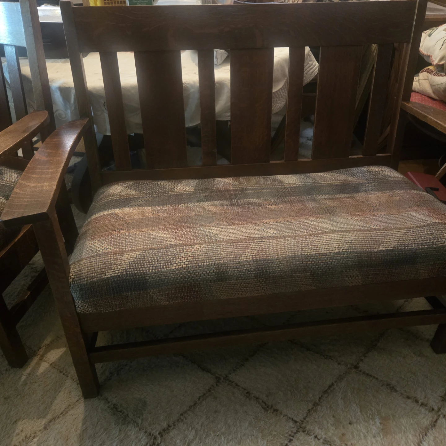 Mission Oak Loveseat and Chair - photo 4