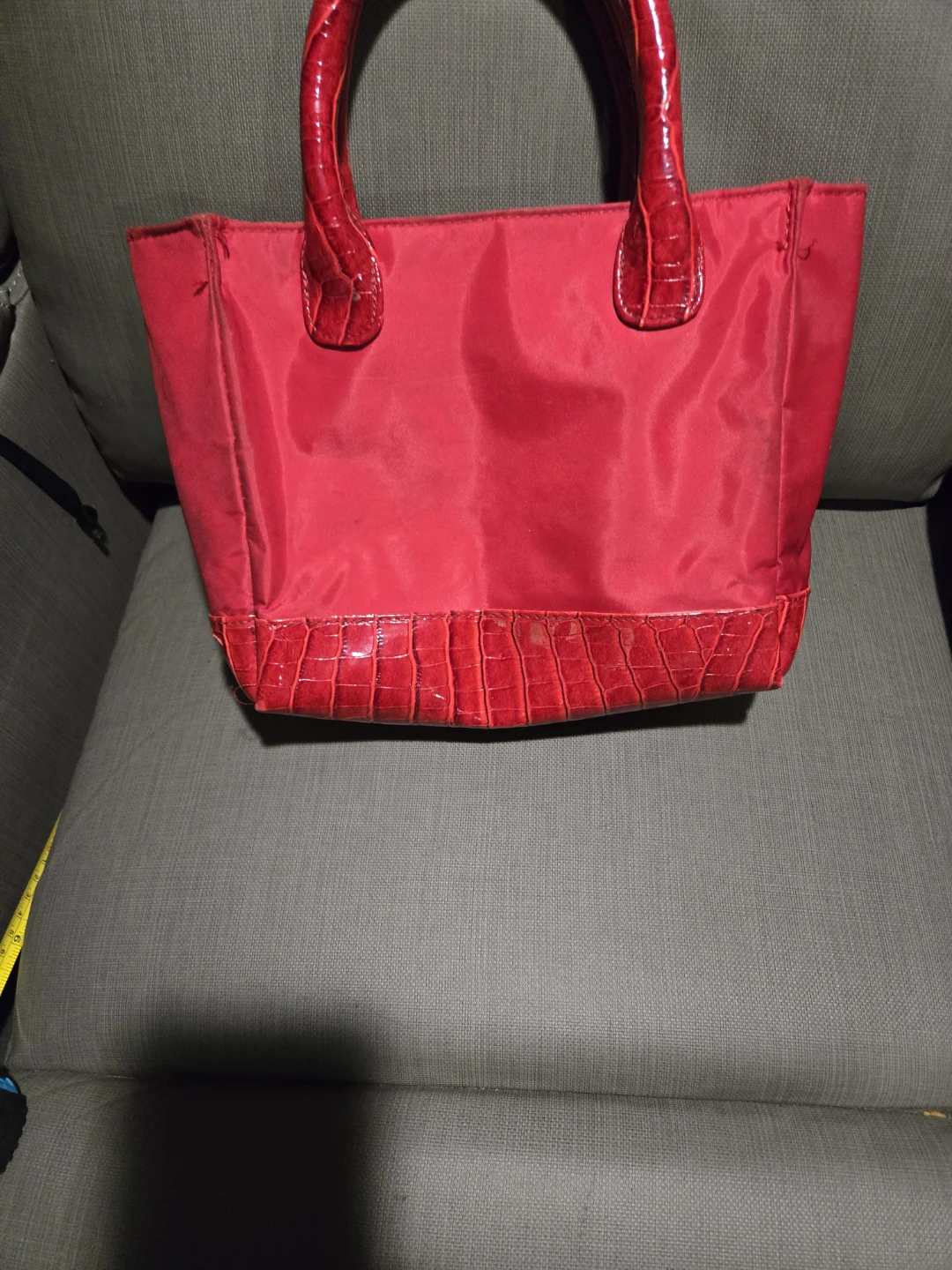 Elle Red Tote Bag with Croc Trim - photo 2