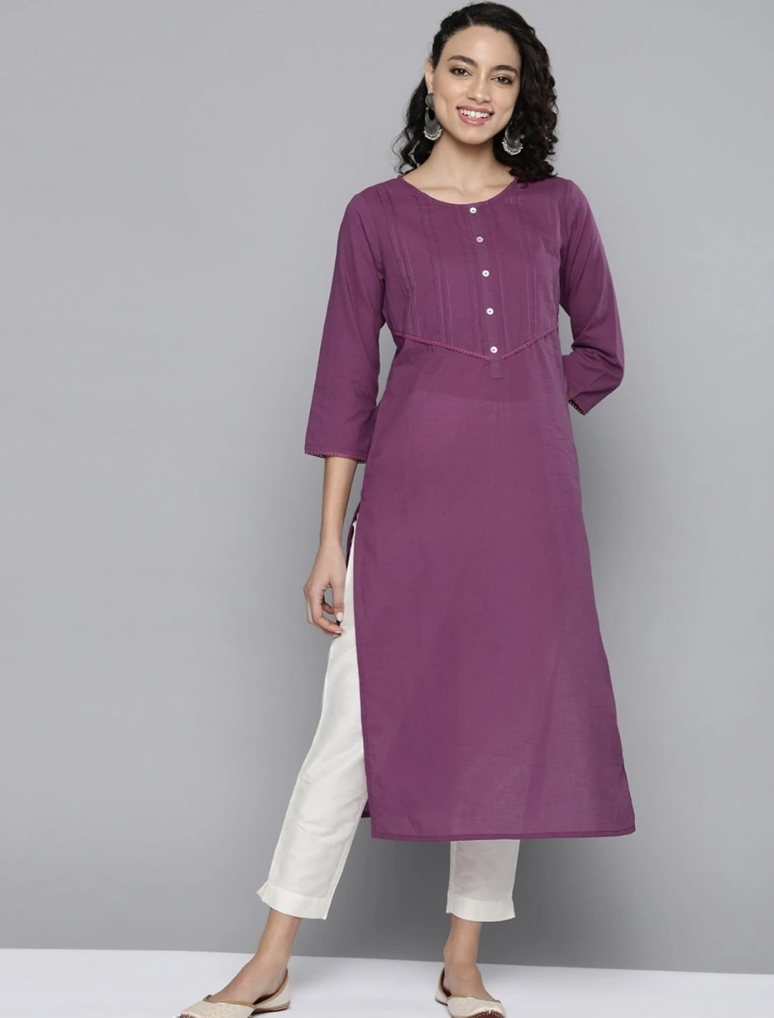 Purple Viscose Rayon Kurta