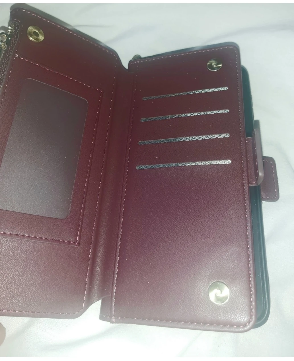 AntSturdy Burgundy Faux Leather Wallet Phone Case - photo 2
