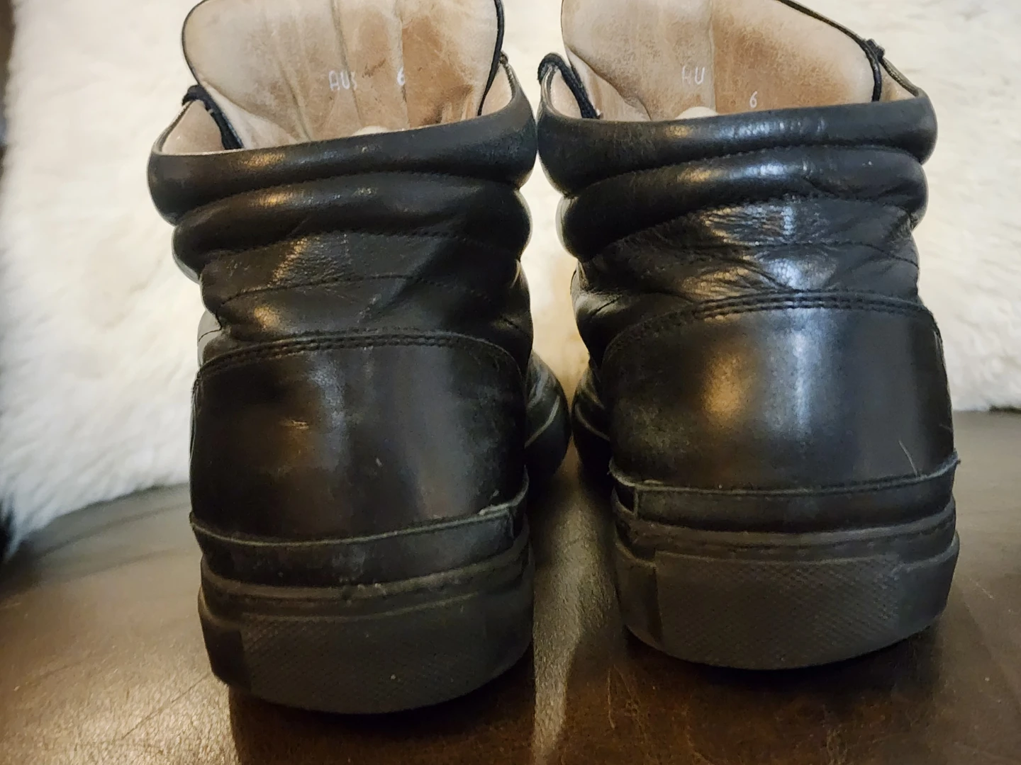 Cesare Paciotti 4US Black Leather High-Top Sneakers - Size 8-8.5 - photo 5
