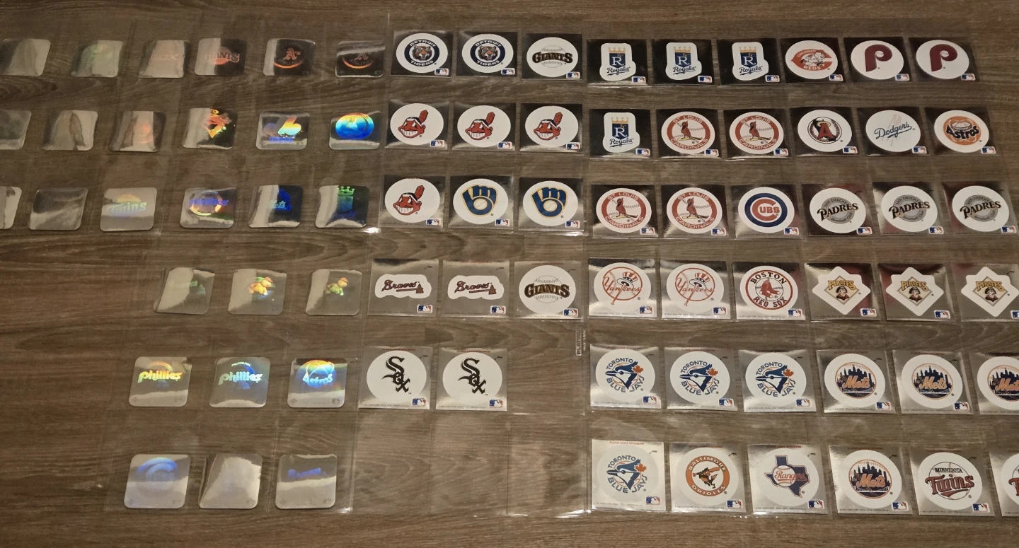 Vintage 90's MLB Inserts 77 pcs. Fleer Sticker, UD Hologram