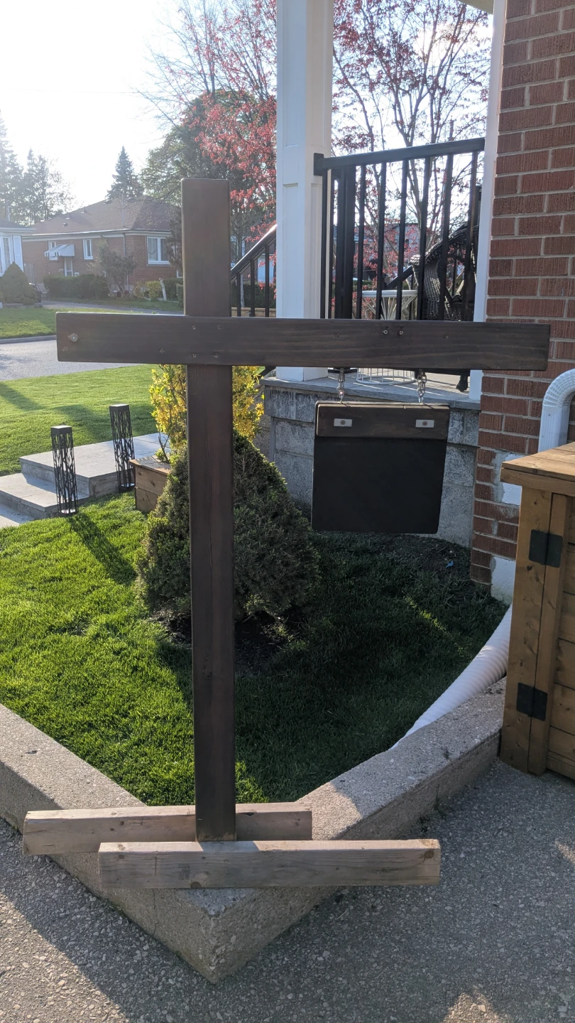 Wooden Cross Sign Holder