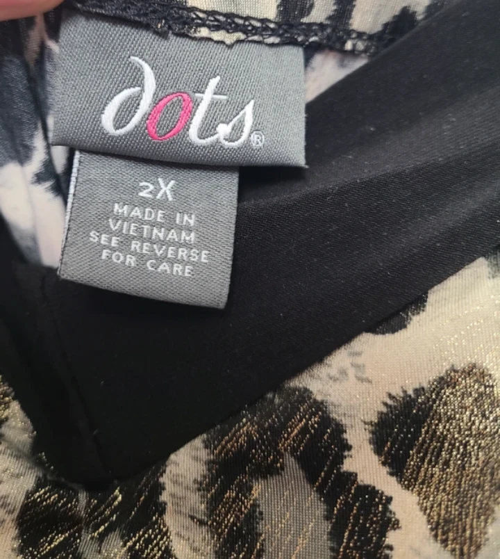 Dots Leopard Print Strapless Dress with Belt - Size 2X - photo 2