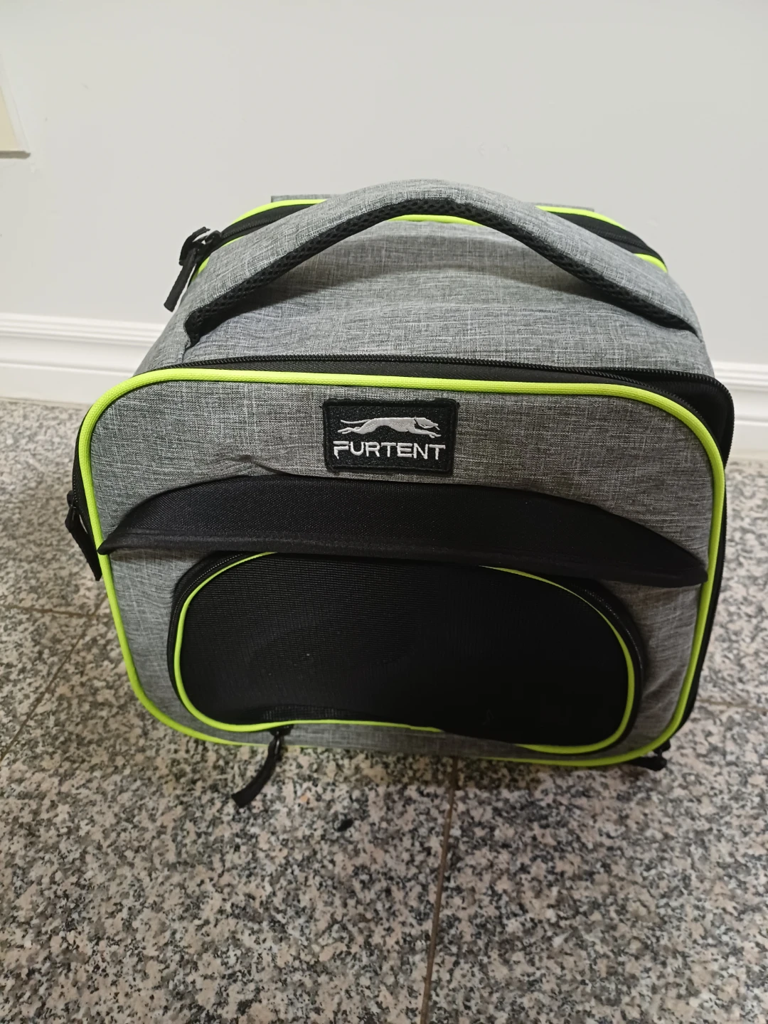 Furtent Pet Carrier Backpack - Grey/Lime Green