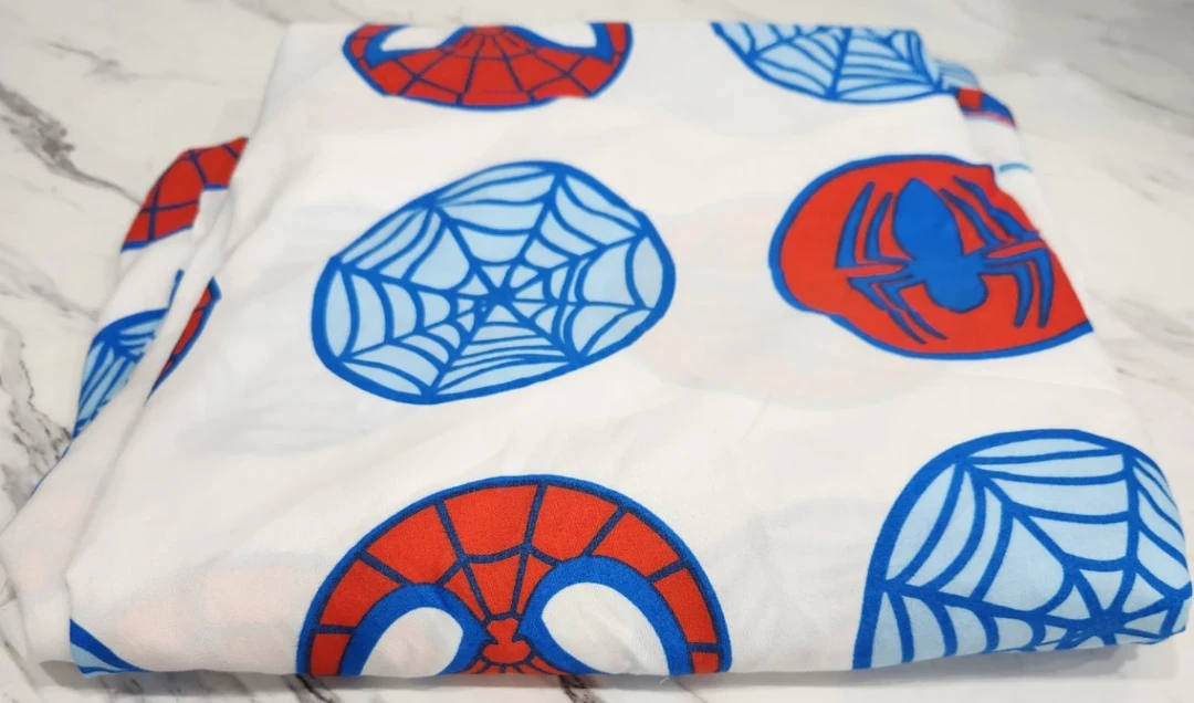 Spider man. Children's flat bedsheet for Queen or Double bed.