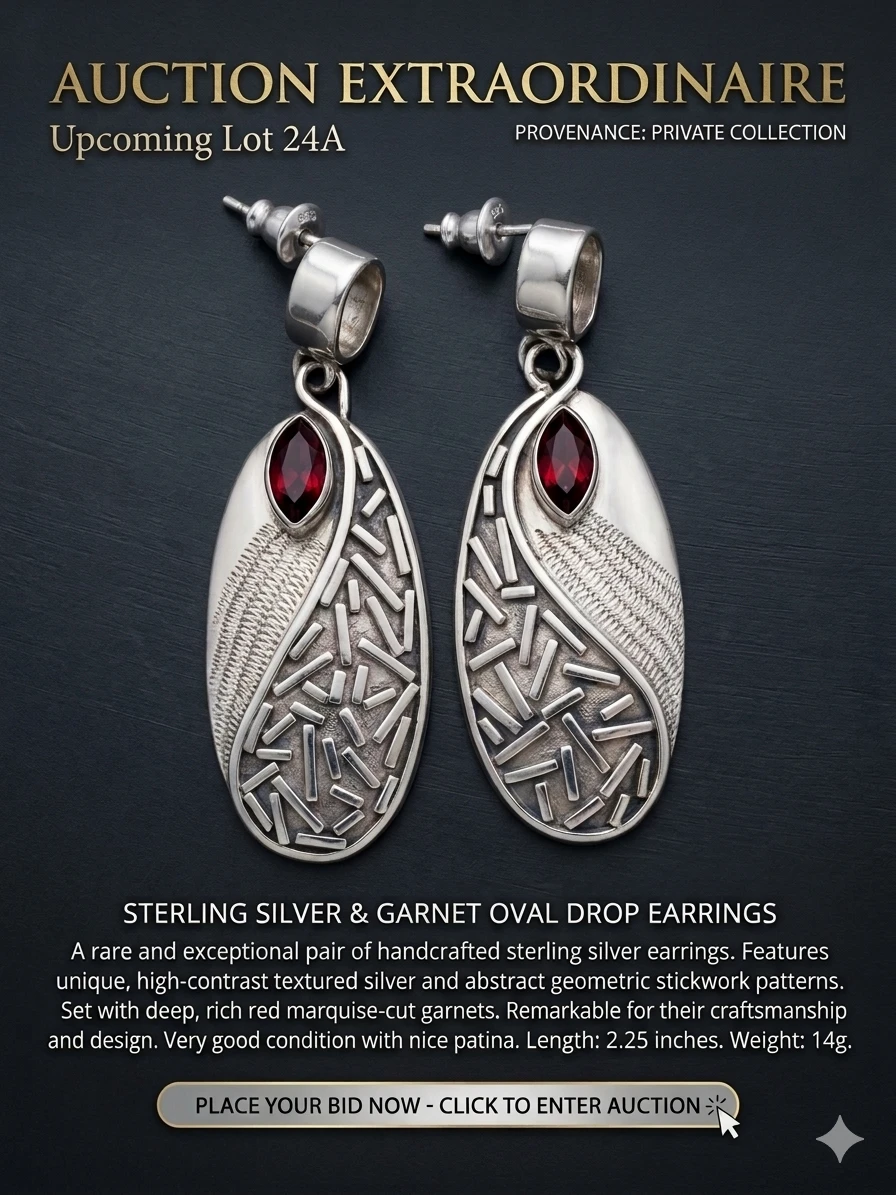 Rare Signed SUARTI Balinese .925 Silver Multi-Gem Drop Earrings