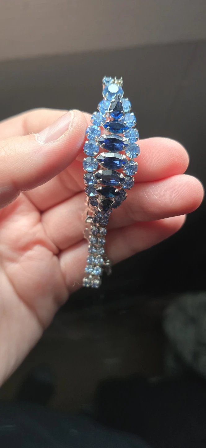 Vintage sherman Blue Crystal Bracelet