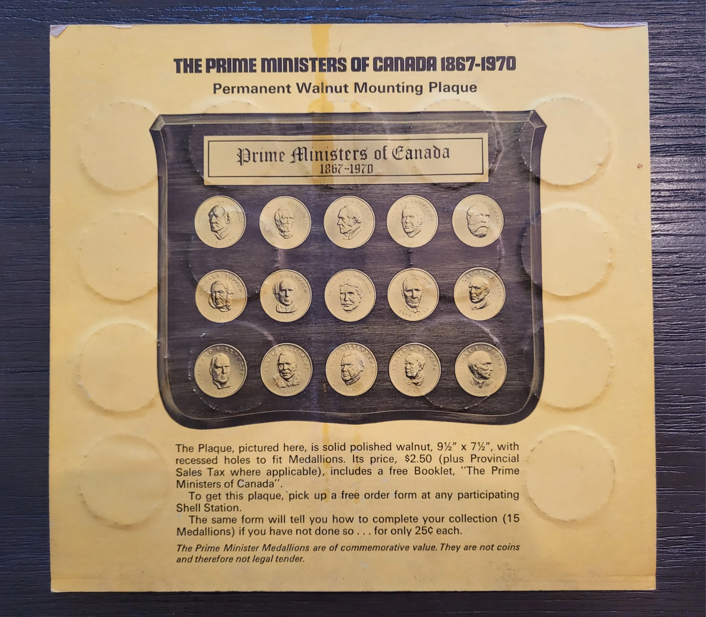 The Prime Ministers of Canada 1867-1970 Commemorative Medallions - photo 2