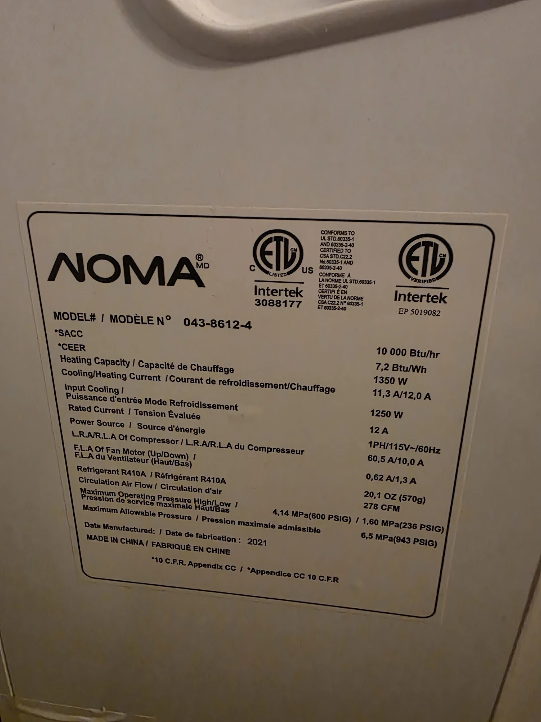 NOMA 4-in-1 Portable Air Conditioner - photo 3