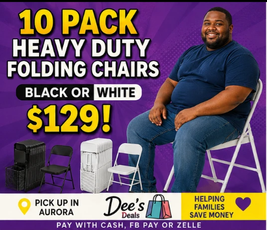 10 Pack Heavy Duty Folding Chairs - photo 2