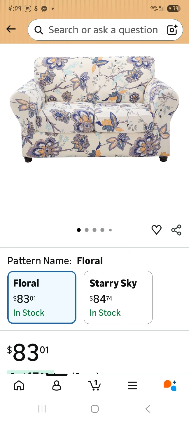 Floral Pattern Loveseat Couch Cover - photo 2