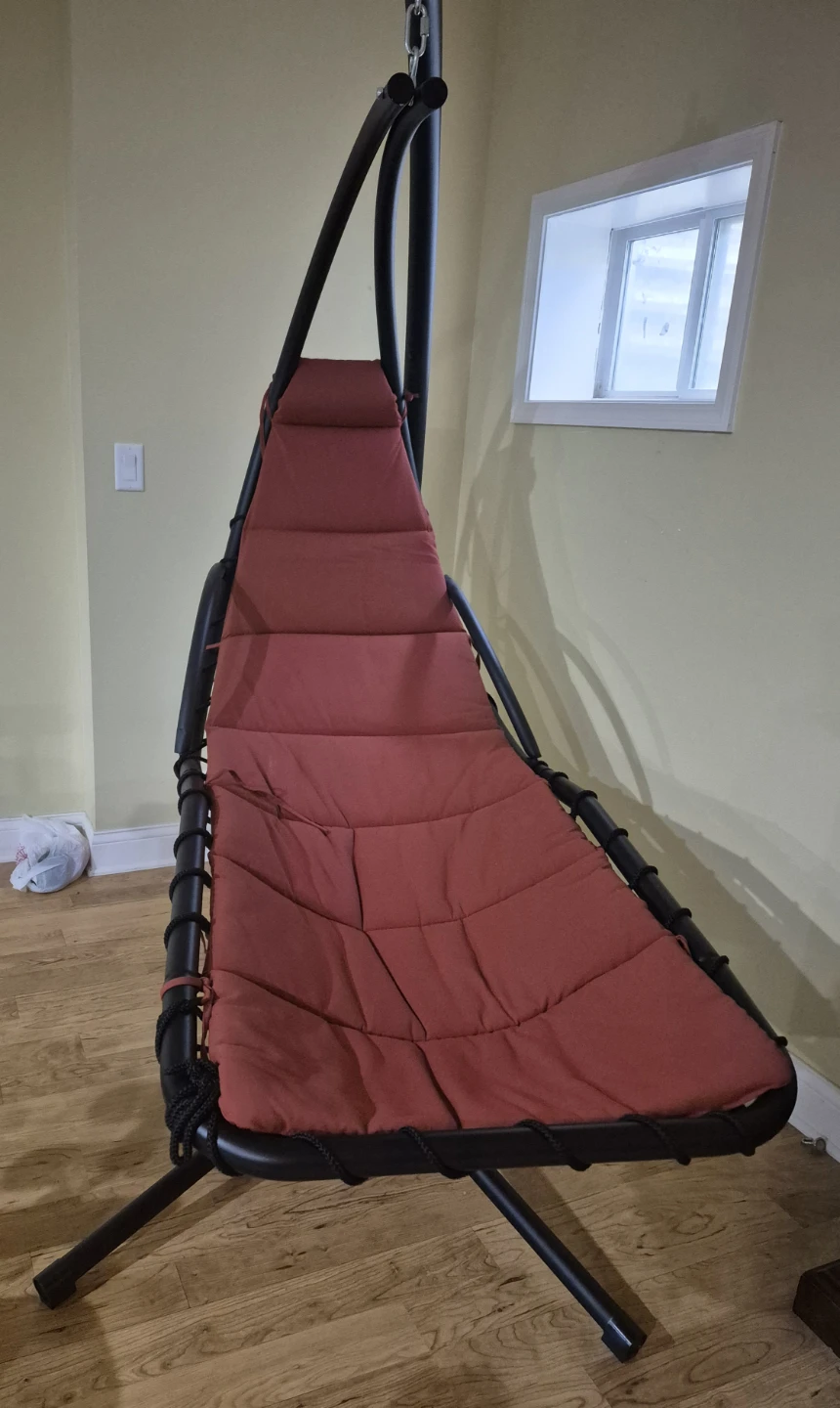 Hanging Lounge Chair with Stand - Red Cushion - photo 2
