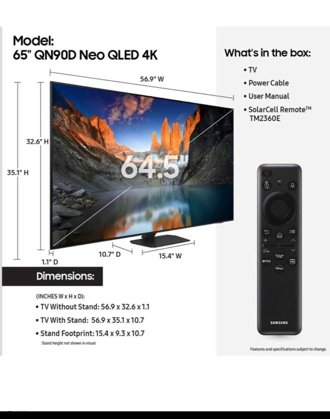 Samsung 65" QN90D Neo QLED 4K Smart TV " NEW " - photo 3